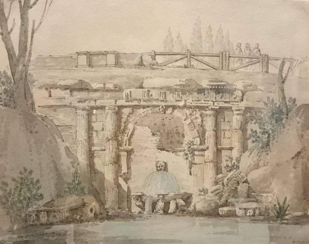Giacomo Quarenghi. Cascade fountain and ruins