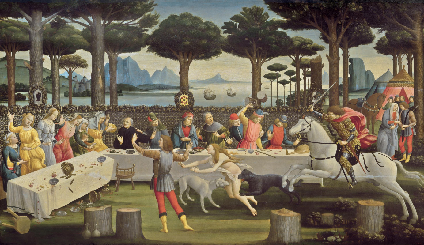 Sandro Botticelli. A scene from "La Novella di Nastagio degli Onesti" series. III