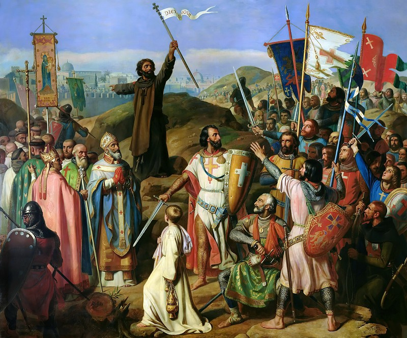 Jean Victor Shteng. Prozession der Kreuzfahrer um Jerusalem 14. Juli 1099