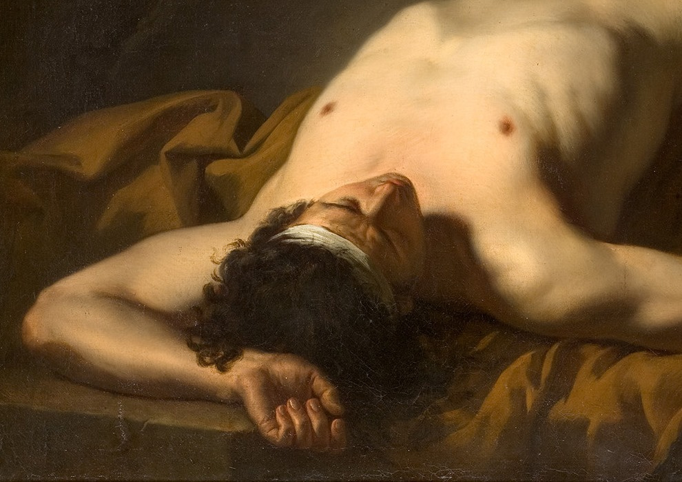 Jacques-Louis David. Lying naked. The thumbnail image of the body of Hector, fragment