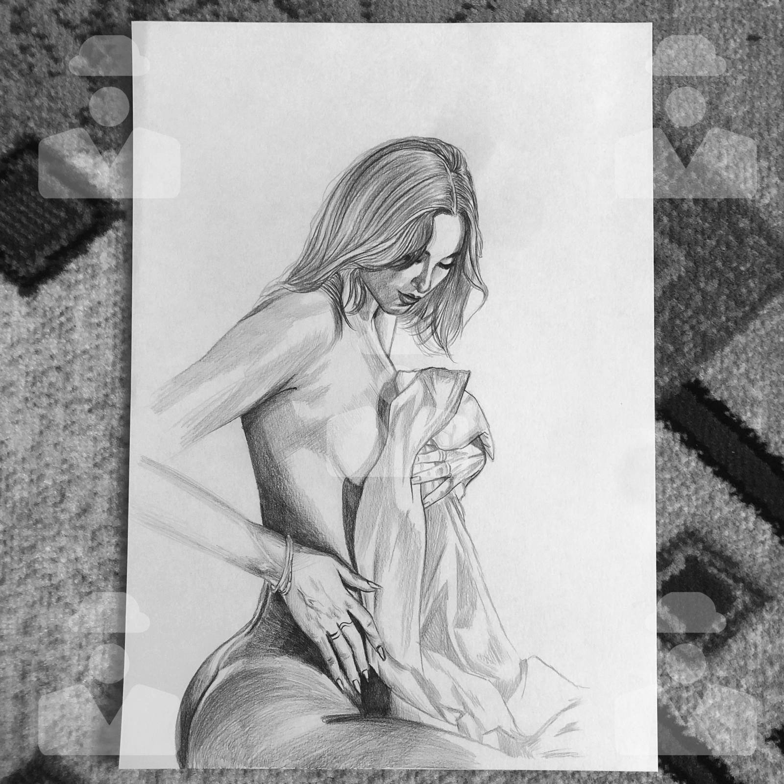 Awakening nude girl nude painting, pencil drawing, 1 2024, 29×42 cm by  Angela Karpova: History, Analysis & Facts | Arthive