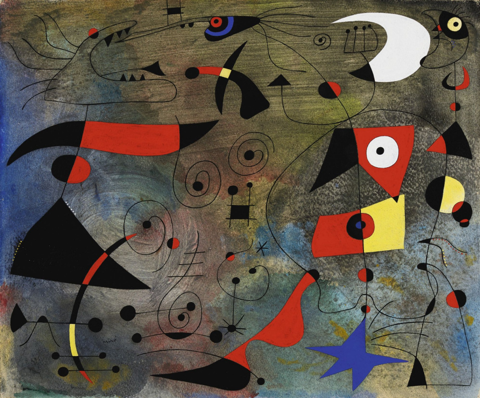 Joan (Joan) Miro. Constellations. Woman and birds