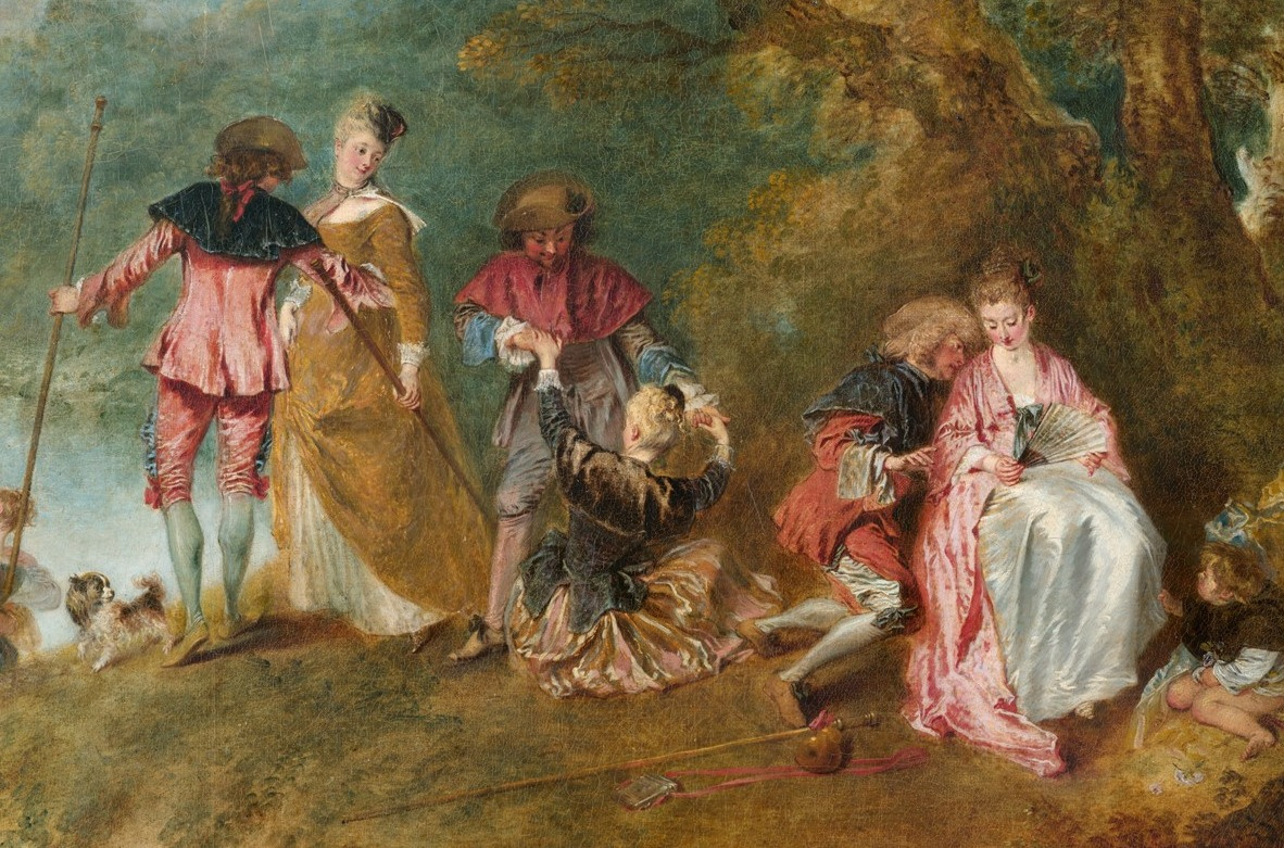 Antoine Watteau. Pilgrimage to the island of Kythira (the first option). Fragment