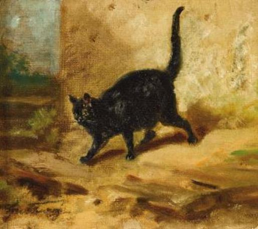 Karl Spitzweg. Black cat
