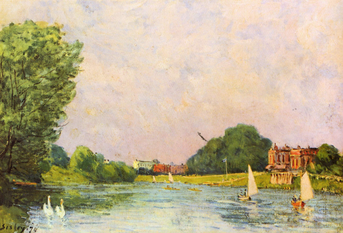 Alfred Sisley. Thames near HAMPTON Court