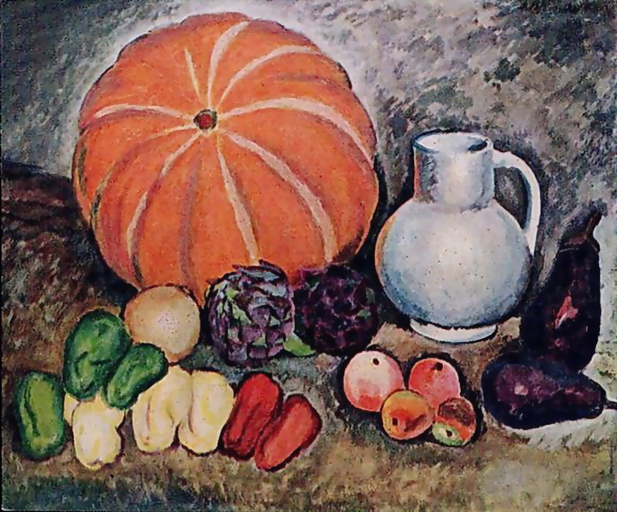 Ilya Mashkov. Bodegón con verduras