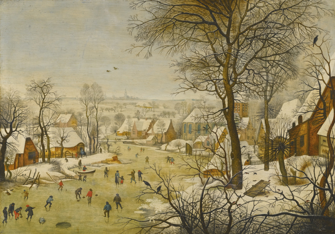 Peter Brueghel the Younger. Winter landscape. Trap for birds