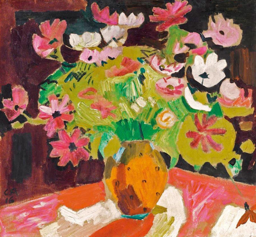 Cuno Amiet. 一束花瓶里