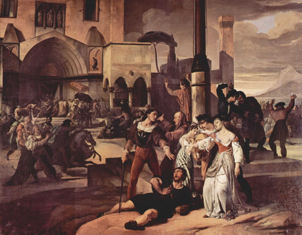 Франческо Айец. Цикл картин "Сицилийская вечерня". Сцена 1