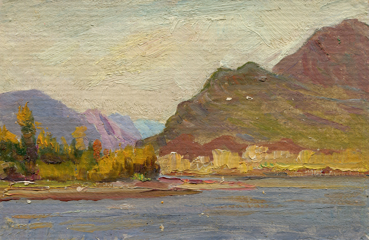 Vasily Fadeevich Demin. Etüde "Fluss in den Bergen"