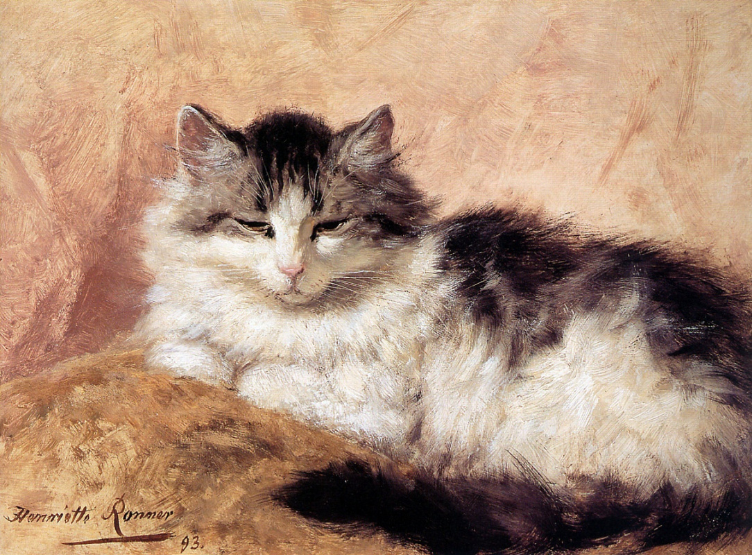 Henrietta Ronner Knip. Slumbering cat