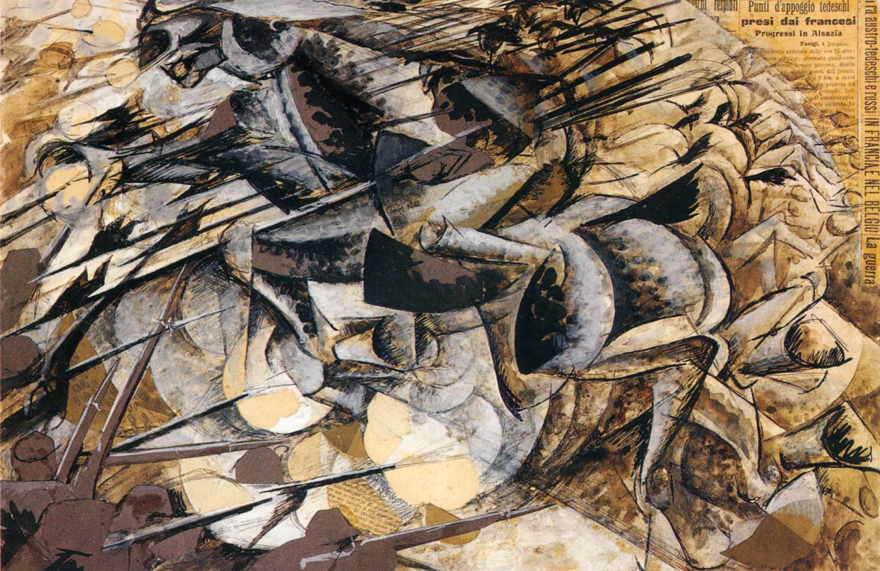 Umberto Boccioni. Attack lancers