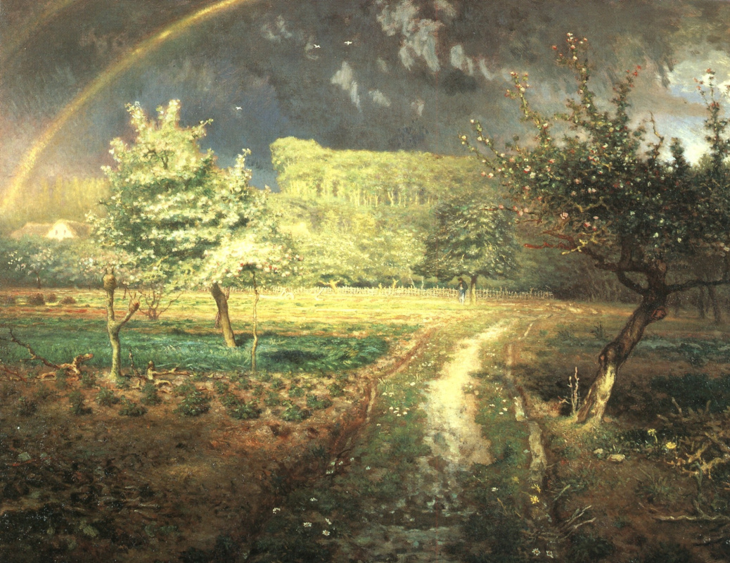 Jean-François Millet. Spring: a rainbow over the garden