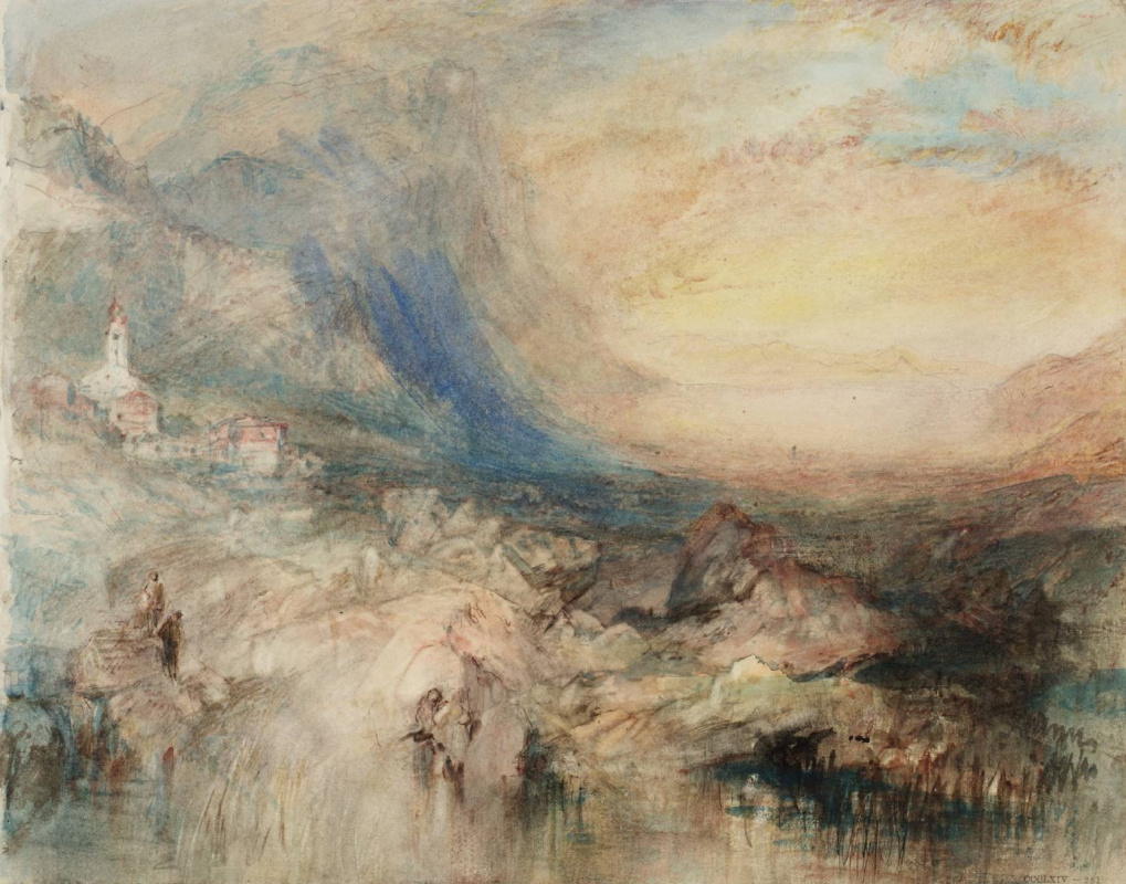 Joseph Mallord William Turner. Goldau and Cursoe the lake in the distance. A rough sketch