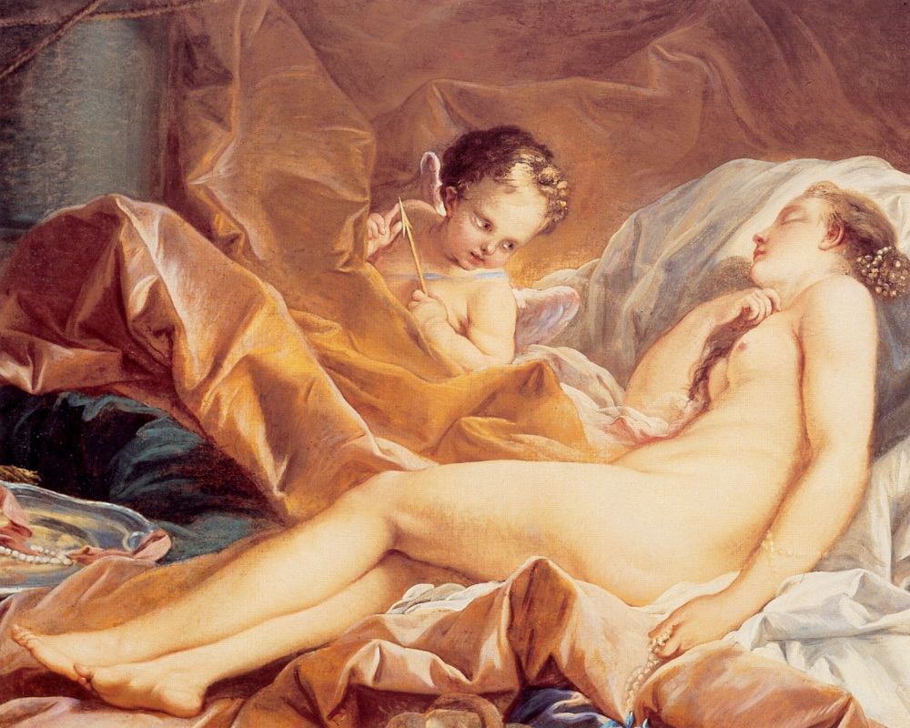 Francois Boucher. Sleeping Venus. Fragment