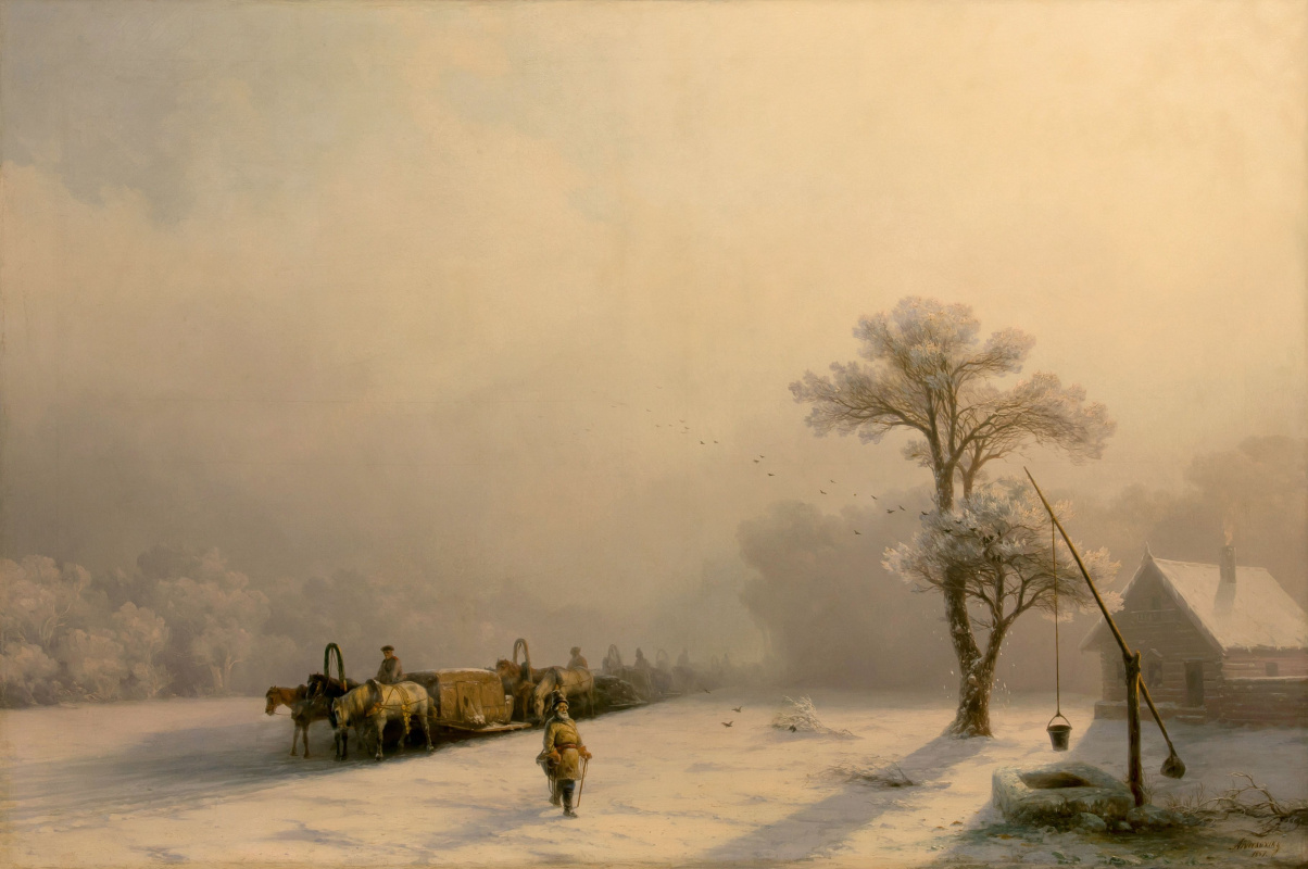 Ivan Aivazovsky. Winter train journey