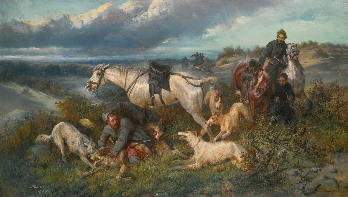 Nikolay Egorovich Sverchkov. The wolf hunt