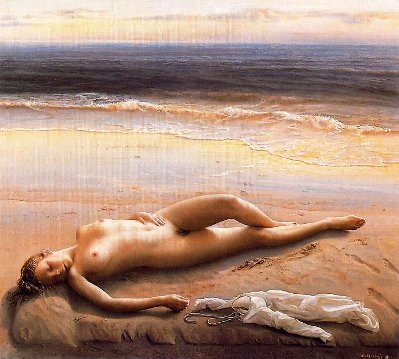 Eduardo Naranjo. Nude on the beach