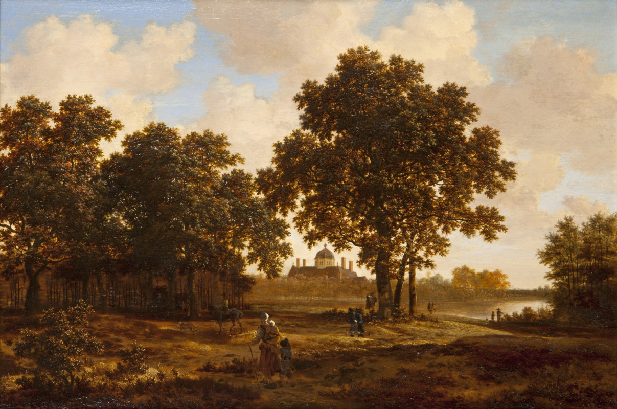 Joris van der Hagen. The forest in The Hague with a view on Palace Huis ten Bosch