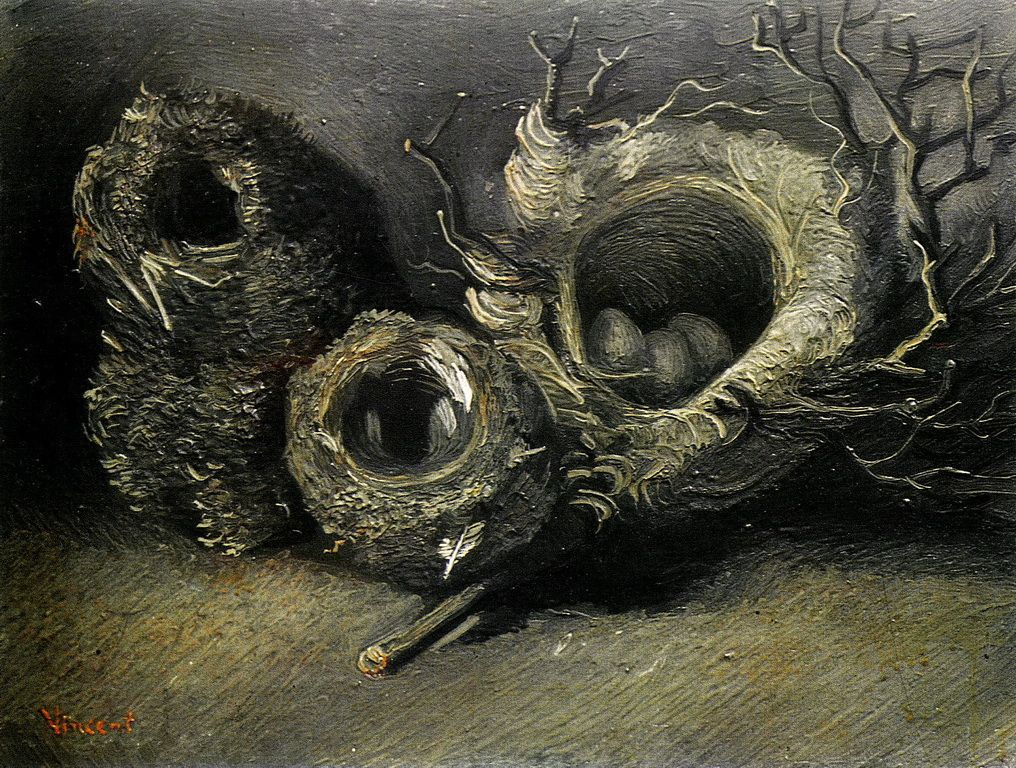 Vincent van Gogh. 静物与三个鸟巢