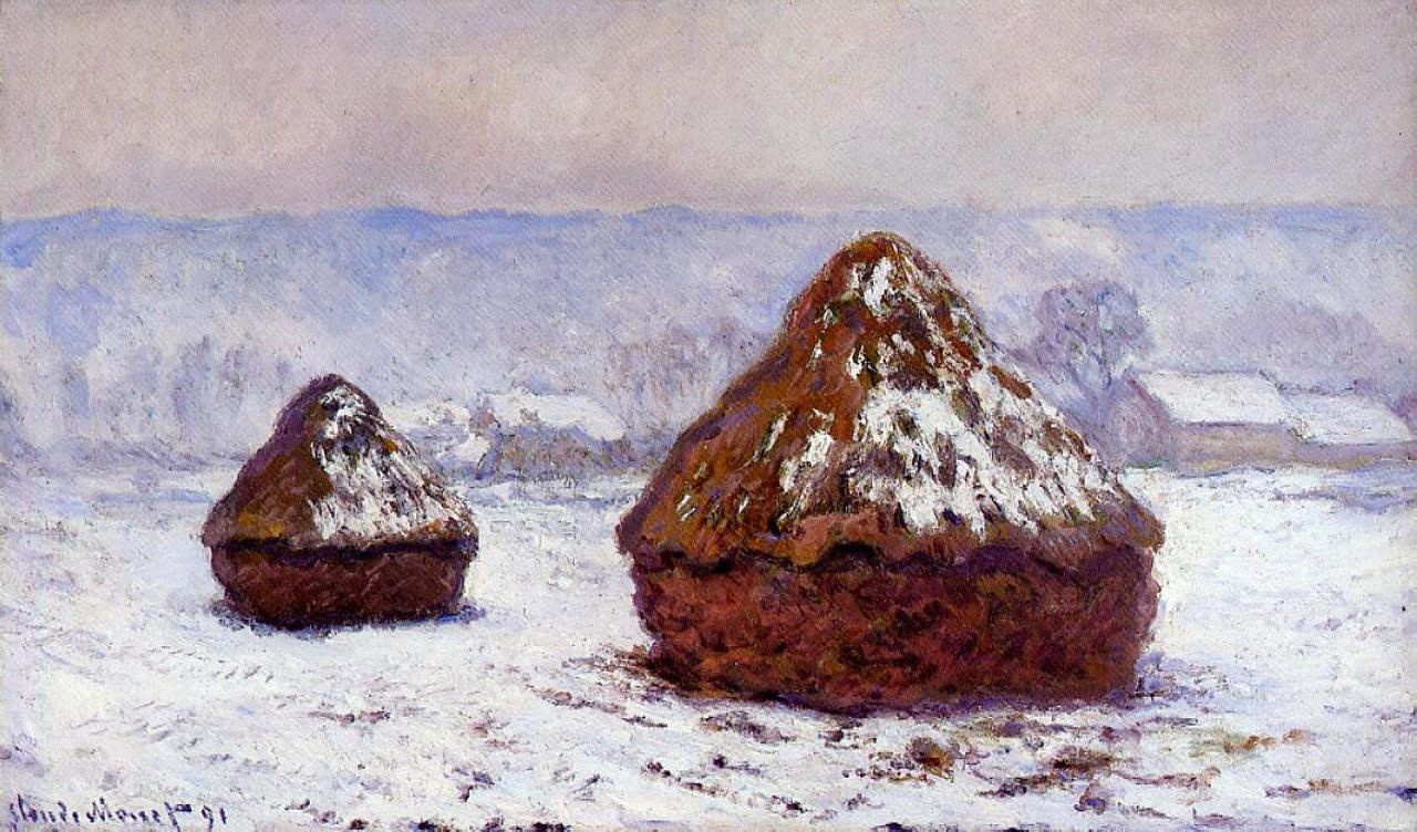 Claude Monet. Meules de foin Effet de neige