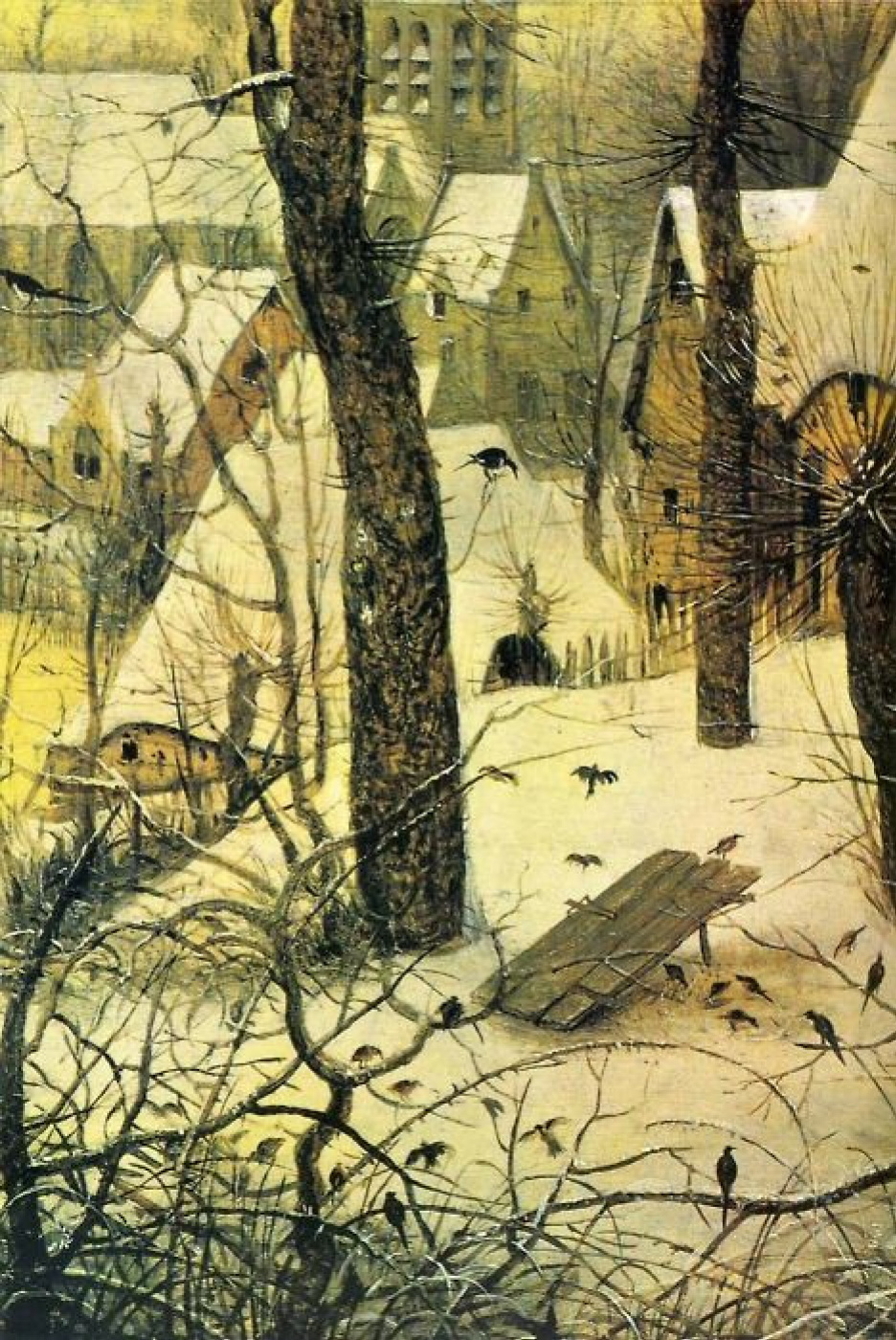 Pieter Bruegel The Elder Winter landscape with ice-skating and a
