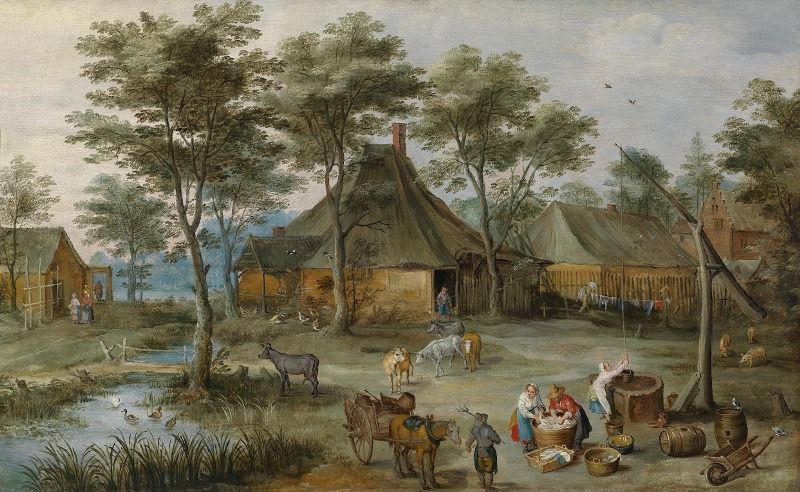 Jos de Momper the Younger. Rural landscape with a well