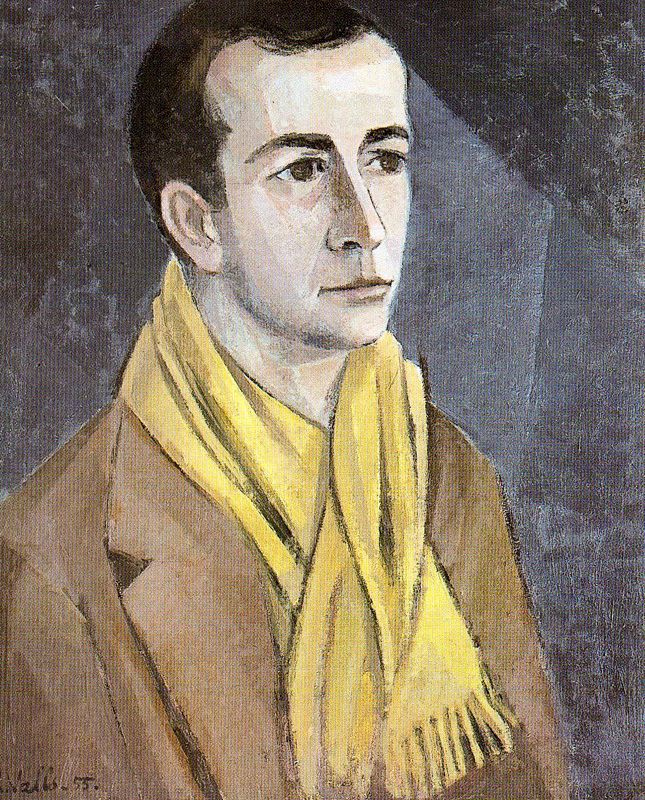 Javier Waltz. Portrait of a man in a yellow scarf