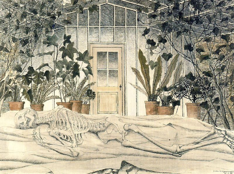 Paul Delvaux. Skeleton