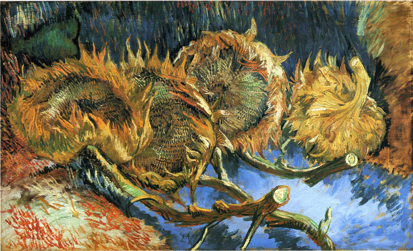 Vincent van Gogh. Four sunflower