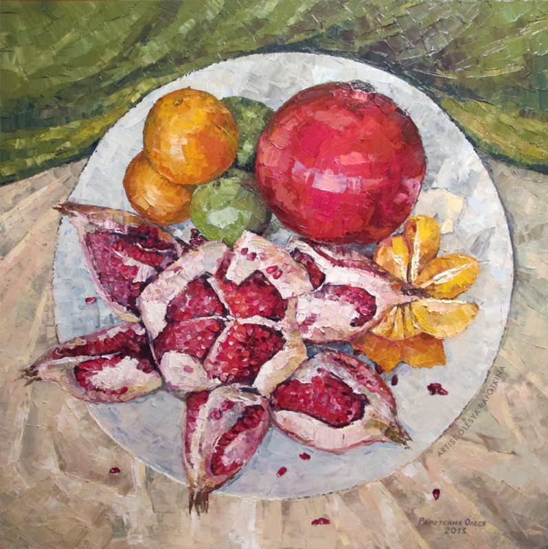 Olesya Rapotkina. Still life with pomegranates