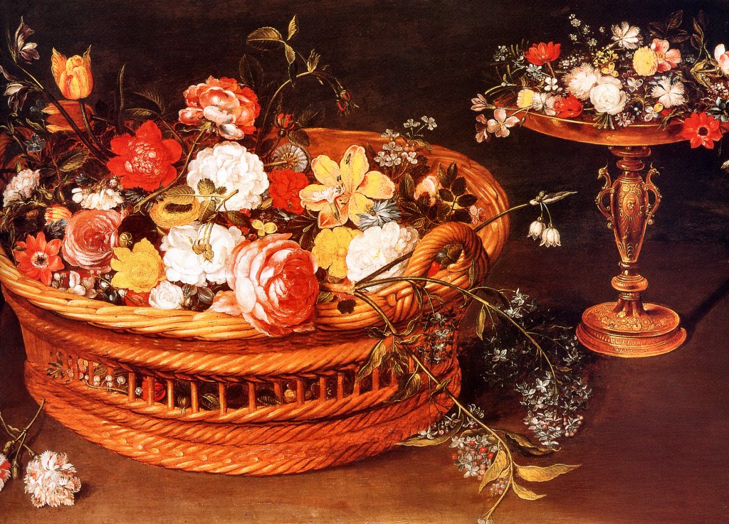 Jan Bruegel The Elder. The basket of flowers. Fragment