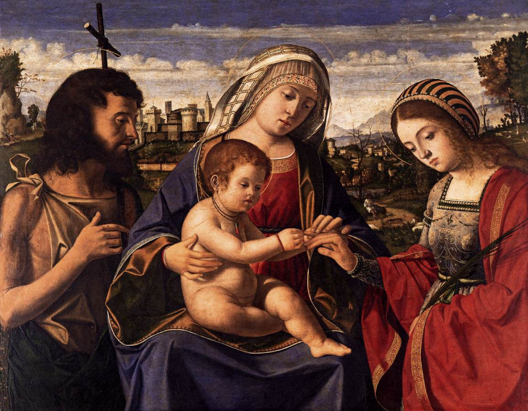 Andrea Previtali. Madonna, child and saints