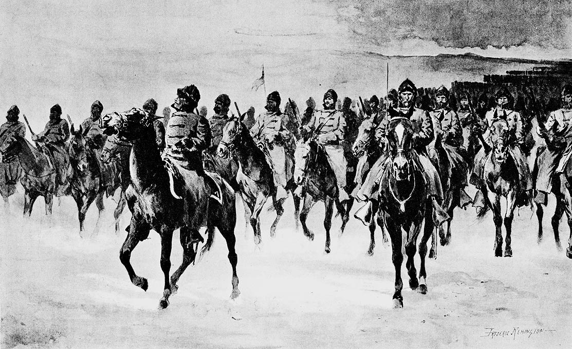 Frederick Remington. Army at pine ridge