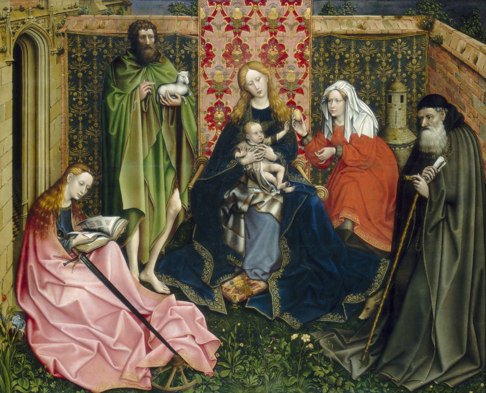 Robert Kampen. The virgin and child with saints in the enclosed garden