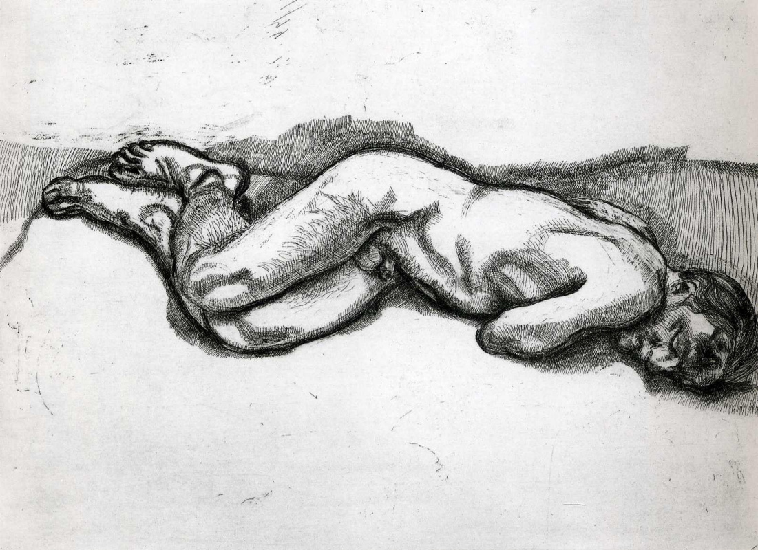 Lucien Freud. Sleeping man