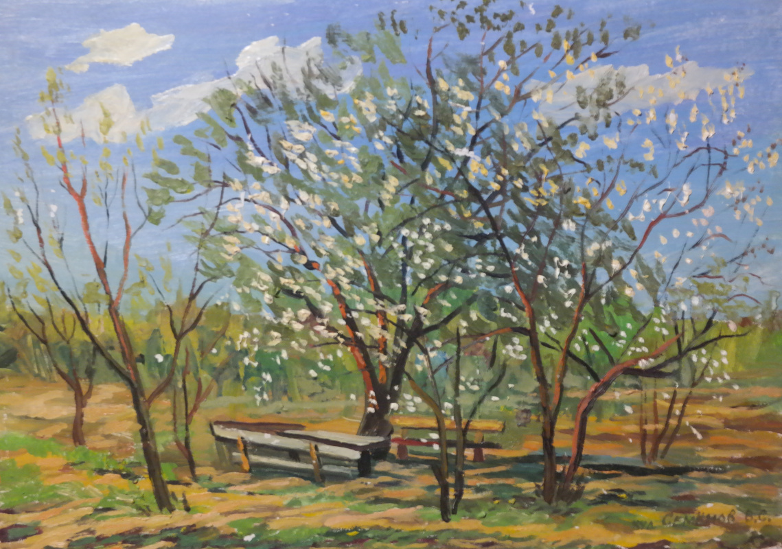 Valery Sergeevich Semenov. Apple trees in bloom