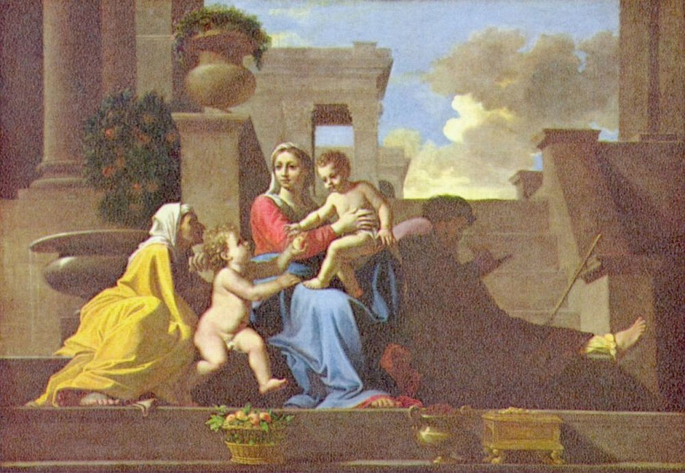 Nicolas Poussin. The Holy family at the stairs