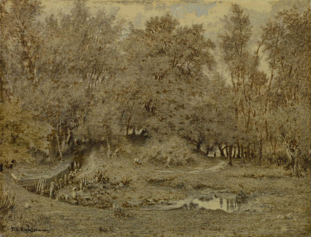 Theodore Rousseau. Stream in the forest of Fontainebleau