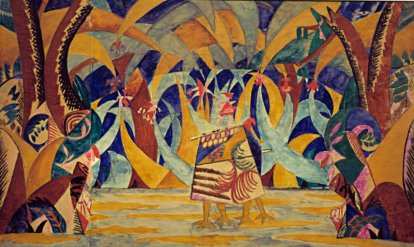 Mikhail Larionov. Forêt Esquisse de paysage pour le ballet "Russian Fairy Tales"