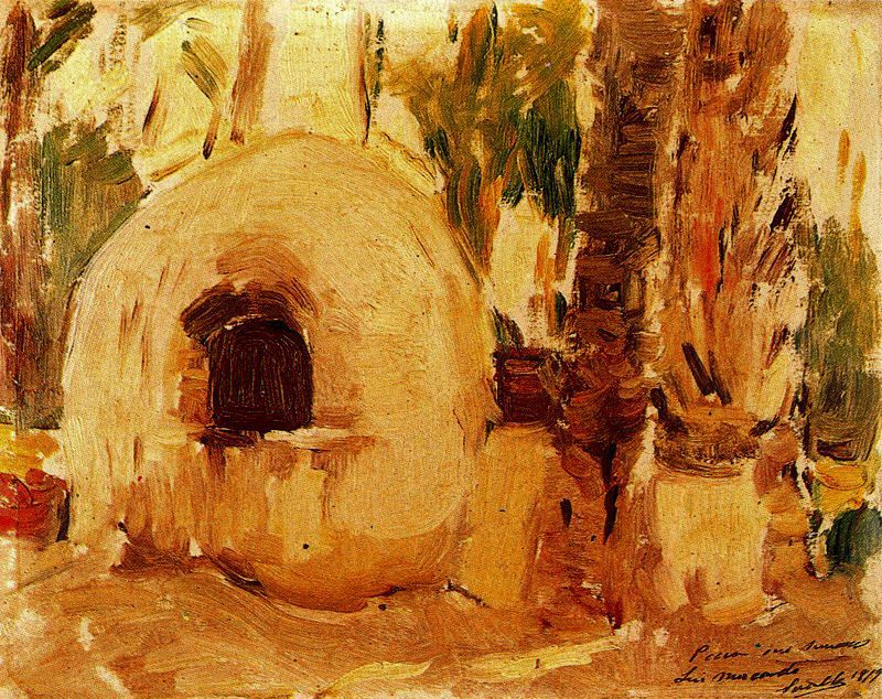 Joaquin Sorolla. Bake in a palm grove in Elche