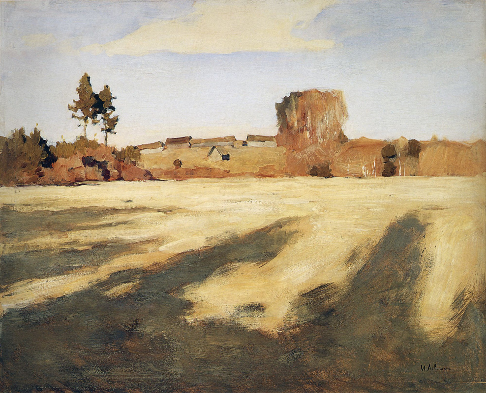 Isaac Levitan. Compressed field. The picture "Autumn. Sunny day"