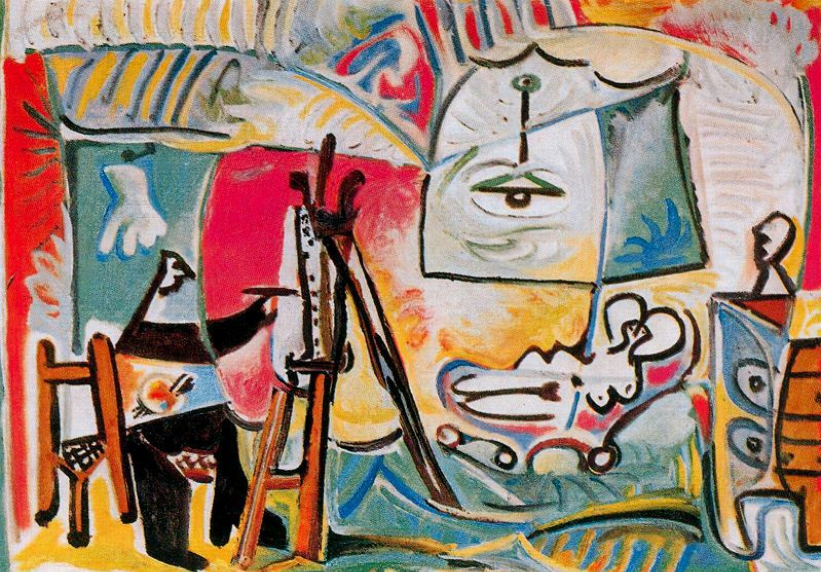 Pablo Picasso The artist and his model in the Studio, 1963