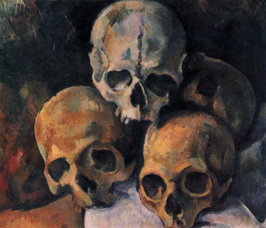 Paul Cezanne. Still life with skulls