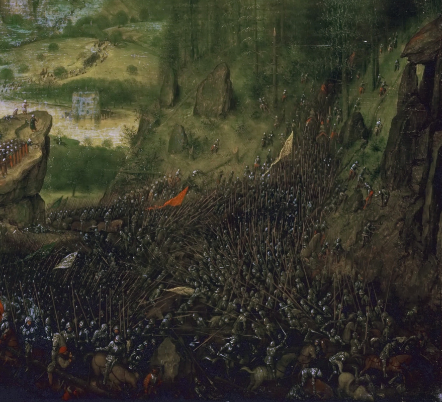 Pieter Bruegel The Elder. The Suicide Of Saul. Fragment 1. The offensive of the army of the Philistines