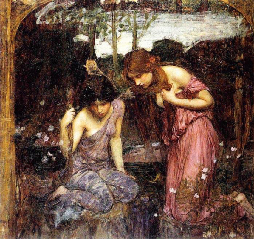 John William Waterhouse. Nymphs find the head of Orpheus. Sketch