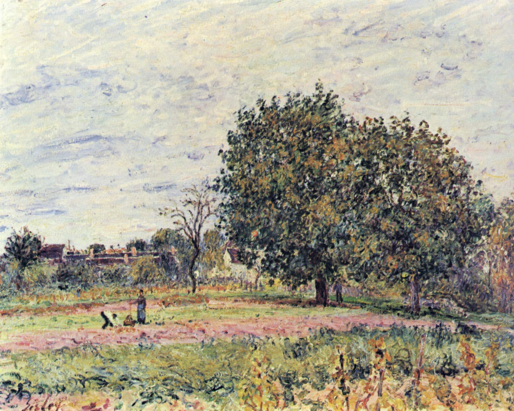 Alfred Sisley. Hazel at sunset in early October