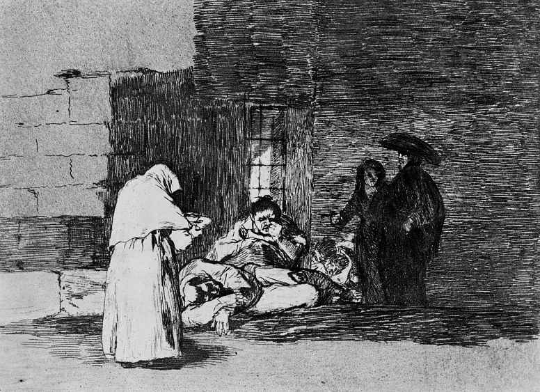 Francisco Goya. The series "disasters of war", page 49: the Mercy of women