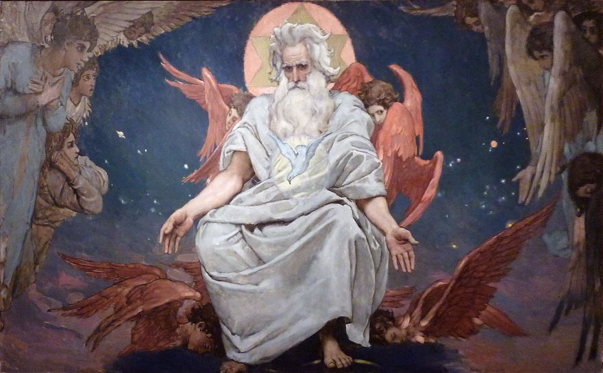 Victor Mikhailovich Vasnetsov. 万军之神。弗拉基米尔大教堂的绘画的剪影在基辅