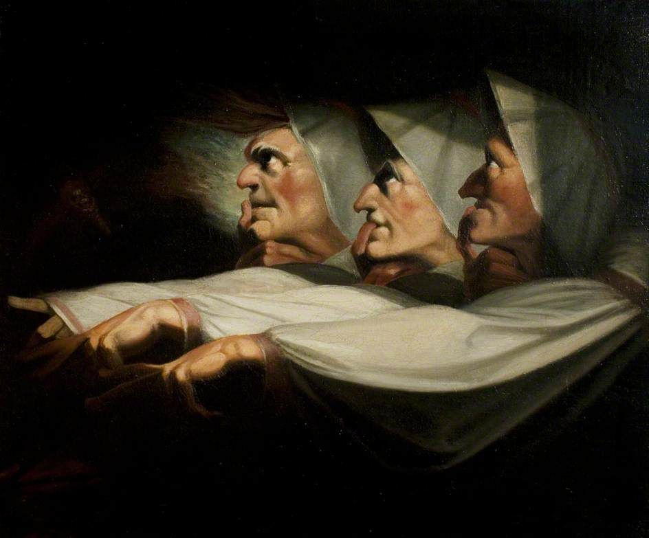 Johann Heinrich Fuessli. The three witches (Macbeth, act I, scene 3)